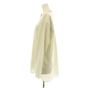 LACOSTE マルチストライプバンドカラーシャツ 長袖 バンドカラー ストライプ柄 ワッペン 36 黄緑 CF9395