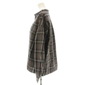 Domingo 23AW タイプライタービッグチェック スタンドカラーシャツ 長袖 プルオーバー 3 グレー 16-737X