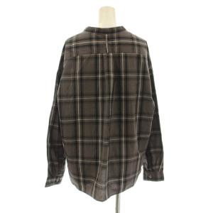 Domingo 23AW タイプライタービッグチェック スタンドカラーシャツ 長袖 プルオーバー 3 グレー 16-737X