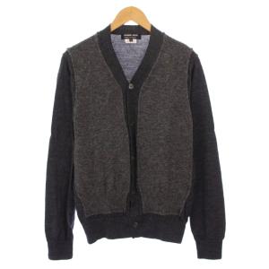 AD2019 ニットカーディガン 長袖 Vネック ウール M グレー /BB