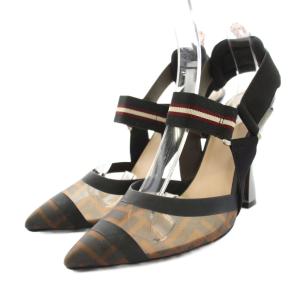 コリブリ ライト ブラウンFFメッシュスリングバックシューズ サンダル アンクルストラップ ハイヒール