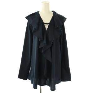 セーラーカラーフリルドレスシャツ F ネイビー /DO