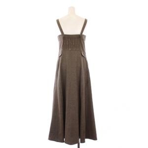 allureville otonaMUSE 22AW シックツイードサロペットドレス ロングワンピース 2 茶 2022201425081020