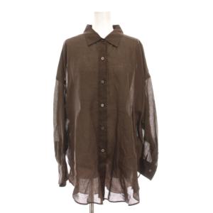 シアー シャツ ブラウス シースルー 長袖 茶色 ブラウン 19050560007910 /YM