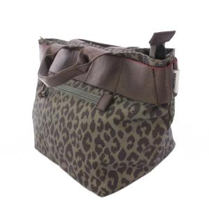 BRIEFING LEOPARD TOTE レオパードトート ハンドバッグ ヒョウ柄 ナイロン カーキ グレー /BB