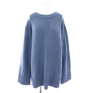 マキシ MAXI ウールプルオーバー ニット セーター クルーネック 長袖 青 ブルー 19080586307030