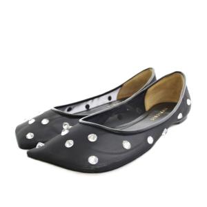 リンダダイヤモンド LINDA DIAMOND パンプス フラットシューズ メッシュ ビジュー 35.5