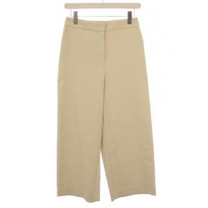 フルダルダブルドビーセミワイドクロップドパンツ スラックス ジップフライ 無地 36 アイボリー タグ付き