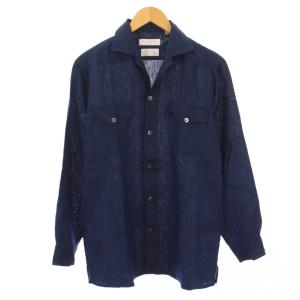 PILGRIM 24SS アイリッシュリネンダブルポケットオープンカラーシャツ カジュアル 長袖 無地