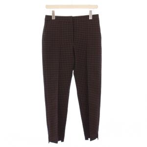 23AW ドットストレッチジャカードサイドスリットスリムパンツ スラックス ジップフライ バイカラー 36