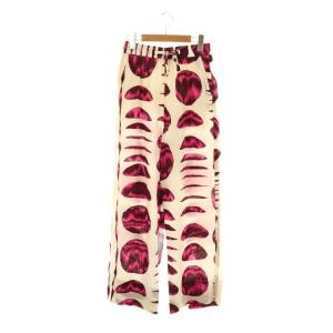 ワイドパンツ イージーパンツ 総柄 36 オフホワイト ピンク /DF