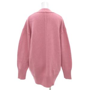 MACPHEE ラムカシミヤ Vネックカーディガン ニット 長袖 厚手 S ピンク 12-02-15-02630 /GV
