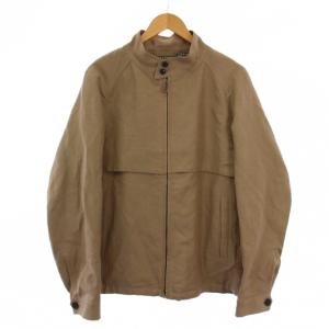 PILGRIM リネンウール ハリントンジャケット ジップアップ M ブラウン 61-08-21-08008