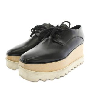 エリス Elyse プラットフォームダービー レースアップシューズ 厚底 フェイクレザー エコレザー 36.5