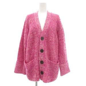 ウールムリネ Vネックカーディガン 杢ニット S ピンク系 /UO