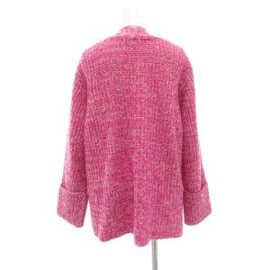 MACPHEE ウールムリネ Vネックカーディガン 杢ニット S ピンク系 /UO