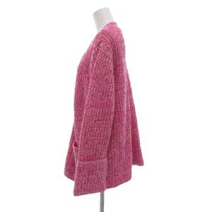 MACPHEE ウールムリネ Vネックカーディガン 杢ニット S ピンク系 /UO