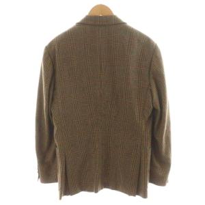 BARNEYS NEW YORK テーラードジャケット シングル チェック柄 ウール カシミヤ混 46 茶 ブラウン G30248 /AN34