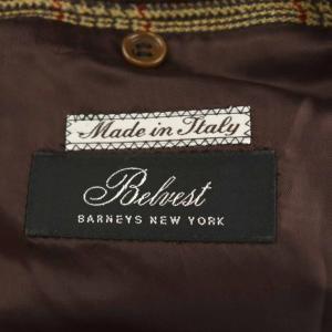 BARNEYS NEW YORK テーラードジャケット シングル チェック柄 ウール カシミヤ混 46 茶 ブラウン G30248 /AN34