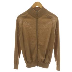 カーディガン ジップアップ ウール 46 ブラウン 812133