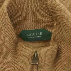 ZANONE カーディガン ジップアップ ウール 46 ブラウン 812133