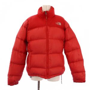 ダウンジャケット ジップアップ ハイネック ロゴ刺繍 ナイロン 85 赤 NFD00A90 /BM