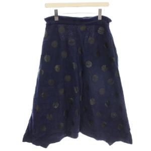 ヨウジヤマモト サルエルパンツ ドット 水玉 イージーパンツ 2 ネイビー 黒 YL-T15-966 /G