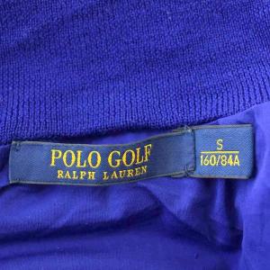 POLO GOLF RALPH LAUREN ゴルフウェア ハーフジップ ニット ビッグポニー ウール セーター ハイネック 裏地付き S 青 ブルー