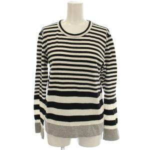 AD2010 ボーダー カットソー ロンT 長袖 Tシャツ L 黒 白 1G-T009 /G