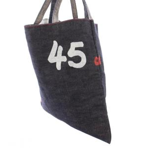 45R 2WAY トートバッグ ハンドバッグ ワンショルダー デニム ロゴ プリント 紺 ネイビー /BB