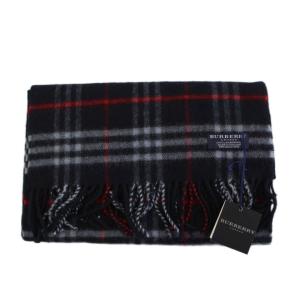 BURBERRY LONDON マフラー ストール チェック ウール ネイビー 青 赤 /YM