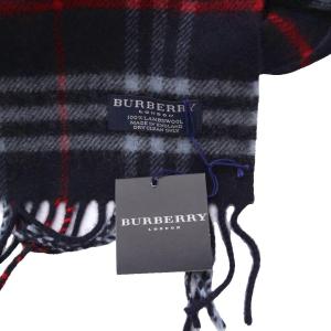 BURBERRY LONDON マフラー ストール チェック ウール ネイビー 青 赤 /YM