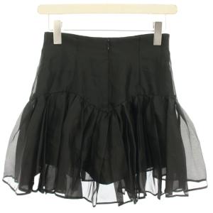 SNIDEL 24AW オーガンフリルショーパン キュロット ギャザー 0 黒 ブラック SWFP244211 /HN