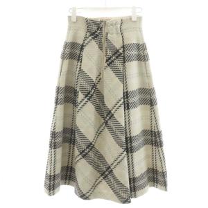 SNIDEL 24AW ロービングチェックロングスカート フレアスカート ミモレ 0 グレー SWFS244085 /AN36