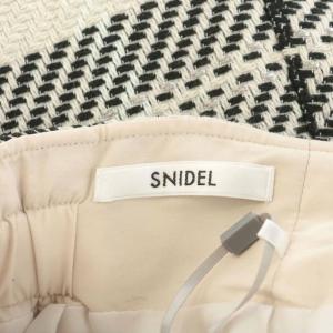SNIDEL 24AW ロービングチェックロングスカート フレアスカート ミモレ 0 グレー SWFS244085 /AN36