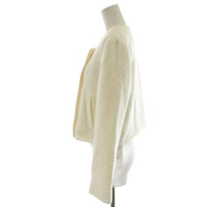 SNIDEL 23AW ツイードジャケット ノーカラージャケット ダブル ロゴボタン F 白 ホワイト SWFJ235035