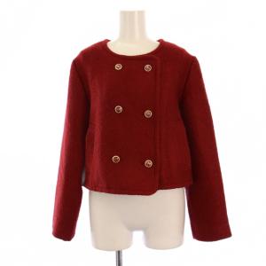 23AW ツイードジャケット ノーカラージャケット F 赤 SWFJ235035 /BM JS
