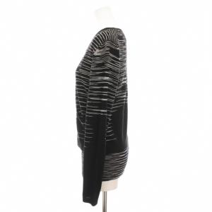 MISSONI アンサンブル ニット 長袖 カーディガン ノースリーブ カットソー ボーダー 総柄 黒 ブラック 白 /YM