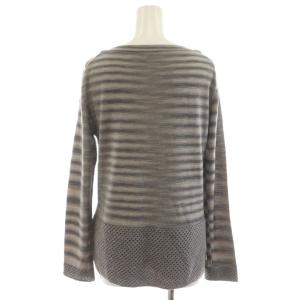 MISSONI ニット カットソー 長袖 総柄 ボーダー柄 40 グレー 153566 /AN49