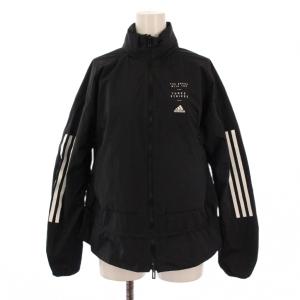 ウインドジャケット ジップアップ ハイネック ロゴ ナイロン S 黒 ED0962 /BM
