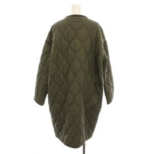 Shinzone キルティングコート ノーカラー ロング 中綿 ジップアップ アウター F カーキ 19AMSC062 /YM