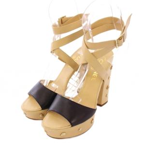 ストラップサンダル ココマーク 36.5 ベージュ