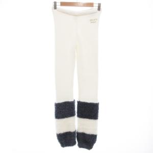 ジェラート2BDレッグウォーマー付レギンス ルームウエア イージー ロゴ刺繍 F 白 ホワイト 紺 ネイビー