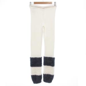 gelato pique ジェラート2BDレッグウォーマー付レギンス ルームウエア イージー ロゴ刺繍 F 白 ホワイト 紺 ネイビー