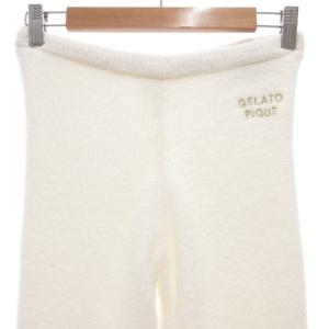 gelato pique ジェラート2BDレッグウォーマー付レギンス ルームウエア イージー ロゴ刺繍 F 白 ホワイト 紺 ネイビー