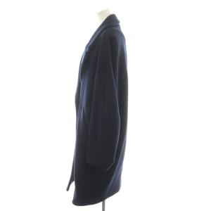 ENFOLD ソフトメルトン立体袖コート チェスターコート ロング ウール アウター 36 紺 ネイビー 300AS230-0800