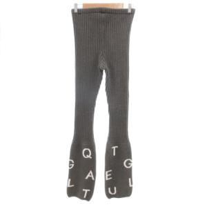 gelato pique パウダーロゴJQDレッグウォーマーレギンス イージー ルームウエア ロゴ刺繍 F グレー 白 ホワイト