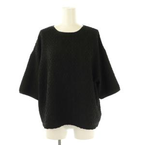 ROSSO 24SS バックリボンワッシャーカットブラウス 半袖 F 黒 ブラック /AT OS