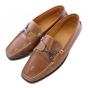 ドライビングシューズ ローファー スクエアトゥ レザー 35.5 茶 ブラウン /BB