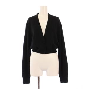 24AW ニットカーディガン Vネック ショート丈 ウール S ブラック